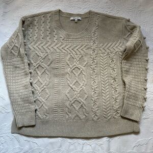Tan Size XXS Cable Knit Sweater